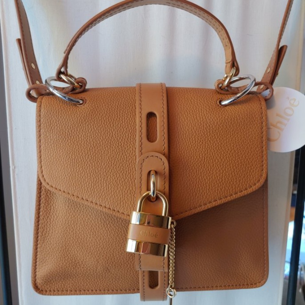 Chloe Medium Day pebbled leather autumnal brown bag with gold hardware 🔑 NWT
